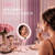 Travel Makeup Mirror with Lights, 1X/30X Double-Sided Magnifying Mirror