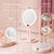 Travel Makeup Mirror with Lights, 1X/30X Double-Sided Magnifying Mirror