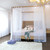 Linentalks Sheer Canopy Bed Curtains for King, Queen, Full and Twin Bed, 4 Corner Bed Canopies & Drapes, Four Poster Bed Canopy Curtains Beds, Sheer Curtains for Canopy Bed Drapes, White