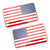 SIPYTOPF 5" x 3" 3D American Flag Metal Car Sticker (Red&White)