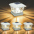 VOLISUN Solar Fence Post Cap Lights, Edison LED 2 Modes 4Pack,Slate White