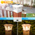 VOLISUN Solar Fence Post Cap Lights, Edison LED 2 Modes 4Pack,Slate White