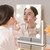 Kotdning Vanity Mirror with Lights,Lighted Vanity Mirror with 9 Dimmable Bulbs for Dressing Room & Bedroom,3 Color Lighting,Modes Detachable 10x Magnification 360°Ratation(White) 12" L x 14.4" W