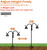 AnBaiMei 60 Inch Double Shepherds Hook for Outdoor with 5 Prong Base