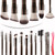 Real Perfection Makeup Brush Set 16 Pcs with 1 Eyebrow Razor Premium Synthetic Foundation Powder Concealers Eyeshadow Blush Makeup Brushes Make up Brushes Kit (Coffee)