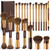 MAANGE 20 Pcs Makeup Brushes with Gift Box, Double-End Multi-functional Makeup Brushes for Blending Liquid Powder Concealer Cream Blush Buffe,Coffee Gold