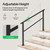 VIVOSUN 4-Step Stair Handrail 54"x36" Wrought Iron Porch Railing Black