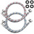 【UPGRADED】4FT Stainless Steel Washer Hoses with 90 Degree Elbows by Beaquicy - 2 Pack No-Lead Burst Proof Hot & Cold Water Connection Inlet Washer Supply Lines