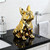 XYQXYQ Gold French Bulldog Statue,Gold Pug Resin Sitting Dog Statue, English Bulldog Home Decoration Sculpture, Living Room Desktop Decoration, Modern Collection Art Dog Gift