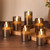 Girimax Grey Glass Flameless Votive Candles with Remote Batteries Set of 6