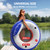 QPAU Inflatable River Tube, 0.4 mm Thickened Puncture-Resistant Heavy Duty River Float, River Raft with Ergonomic Backrest, Mesh Bottom & 2 Cup Holders for Family Friends Lake Float