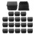 LDEXIN 20Pcs 1-1/8 Inch (30mm) Square Plastic Plugs Black Tubing End Caps, Square Chair Glide Covers Insert Plugs for Tubes Pipes