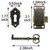 MEETOOT 2 Sets Antique Cabinet Flush Mount Case Box Furniture Decorative Lock with Keys and Mounting Screws