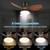 ocioc 32 Inch small Walnut Ceiling Fans with Lights and Remote Control