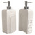 Karisky Soap Dispenser Set with Stainless Steel Pump, 2 Pack Ceramic Refillable Dish Soap and Hand Soap Dispenser for Kitchen, Bathroom, Matte White