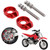 JFG RACING Motorcycle 2pcs 12mm Chain Adjuster Tensioner CNC Universal for CRF50F CRF100F CRF110F XR50R XR100 CRF XR KLX TTR 50-125cc Dirt Pit Bike Mini Bike Replace 95014-10010 Red