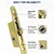 Sliding Glass Door Mortise Lock Replacement, 3-15/16" Screw Hole Spacing Patio Door Latch Replacement, 45 Degree Keyway Hook Lock for Vinyl Aluminum Sliding Doors, Includes Mounting Screws