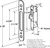 Sliding Glass Door Mortise Lock Replacement, 3-15/16" Screw Hole Spacing Patio Door Latch Replacement, 45 Degree Keyway Hook Lock for Vinyl Aluminum Sliding Doors, Includes Mounting Screws