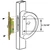 Sliding Glass Door Mortise Lock Replacement, 3-15/16" Screw Hole Spacing Patio Door Latch Replacement, 45 Degree Keyway Hook Lock for Vinyl Aluminum Sliding Doors, Includes Mounting Screws