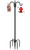 Gtongoko Bird Feeder Pole for Outdoors Heavy Duty, 77 Inch Double Shepherds Hook with 5-Prong Stable Base, 3/4 Inch Thick Hummingbird Feeder Stand for Hanging Plants, Lanterns, 1 Pack