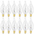 LinMiFo 12-Pack E12 B10 Clear Candelabra Base Bulb, 40W 120V Incandescent Candle Light Bulbs Dimmable Chandelier Light Bulbs for Pendants or Outdoor, Ceiling Fan, Wall Sconces, Fireplace