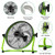 COORHEIX 12'' Solar Powered Floor Fan Rechargeable,18000mAh Battery Operated Fan 5-Blade Portable Outdoor Fan 360° Tilt for Outside, Greenhouse, Camping, Shed