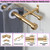 Mayrhyme Warm Gold Double Corner Window Curtain Rods with Aluminum End Cap Finials and Brackets,1 Inch Diameter Dual Bay Window Curtain Rods, Adjustable 2 Sided 20-36" and 36-72" Center Double Rod