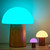 Gingko 7 Colour Changing RGB Alice Mushroom Lamp, Mood Light and Night Lights, Long Life Battery, USB-C Charging, 3 Light Modes, FSC Certified Wood with Frosted ABS Shade (Walnut, Super Mini)