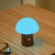 Gingko 7 Colour Changing RGB Alice Mushroom Lamp, Mood Light and Night Lights, Long Life Battery, USB-C Charging, 3 Light Modes, FSC Certified Wood with Frosted ABS Shade (Walnut, Super Mini)
