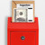 EIENHOSHI Metal Donation Box with Lock, Wall Mounted, Suggestion Box with 4 Iron Keys, Red, Cash Drop Box with Slot, 1-Pack