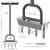 Dolibest Lawn Coring Aerator, Manual Grass Aerating Tool with Stainless Steel Soil Core Storage Tray, 4 Stainless Steel Corer Plug Aerator Tool, Garden Tool & Clean Hand Tool, Improve Lawn Health