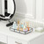 Bathroom Organizer Countertop Perfume Organizer Makeup Organizer Cosmetics Storage Display Rack Vanity Tray Dresser Stainless Steel Gold Shelf White Marble Ceramic Tray