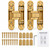 LOPYXBR 2 PCS 6 Inch Hidden Door Hinge Heavy Duty Invisible Hinges Gold Concealed Door Hinge 180 Degree 3-Way Adjustable Butt Hinge, 88 Lb Load Capacity(6 x 2.5 x 1)