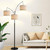Dimmable Floor Lamp, 3 Lights Black Arc Floor Lamp, Modern Tall Standing Tree Lamp with Beige Linen Shades & Heavy Base, 3000LM LED Bulbs, Bright Lighting for Living Room, Bedroom, Office & Reading