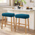 Lussenwert Stool Covers Rectangular Set of 4, Jacquard Vanity Stool Covers Stretch Washable Saddle Bar Stool Slipcover Bench Seat Protector with Elastic Bands Deep Teal