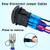 3 Way Maintained Rocker Switch 7Pin ON-Off-ON Rocker Switch Button 12V 20A DPDT Dual Blue LED Toggle Switch with Jumper Wire with Stickers for Automotive Car Marine Boat UTV ATV RV