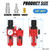 MEANLIN Air Compressor Moisture Filter, AC3010-03M Air Line Filter, 3/8" NPT Inlet with 150 PSI Gauge and Valve Shut Off Switch for Air Tools and Spray Paint Gun, Manual Drain