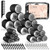 4 Sizes Self-Grip Hair Rollers Set - 50 Pcs Jumbo Curlers for Long, Short Hair and Bangs (25mm, 36mm, 48mm, 60mm) With Clips, Black