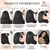 4 Sizes Self-Grip Hair Rollers Set - 50 Pcs Jumbo Curlers for Long, Short Hair and Bangs (25mm, 36mm, 48mm, 60mm) With Clips, Black