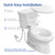 WATERLACE Ultra-Slim Bidet Attachment for Toilet - Dual Nozzle, Rear, Feminine Wash, Self-Cleaning, Adjustable Cold Water Pressure, Non-Electric Bidet Toilet Seat for Bathroom, Easy Install (Chrome)