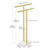 40 Inch Standing Towel Rack for Bathroom Floor Double-T Shape Bath Sheet Holder with Marble Design Base Towel Rack Freestanding Next to Tub or Shower Towel Holder Stand SUS304 Brushed Gold