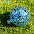 VOREEN Mosaic Glass Gazing Ball, 10" Handmade Reflective Garden Globe, Outdoor Patio Lawn Yard Decor Sphere, Blue & Amber Colorful Design