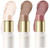 3 Pcs LIGHT-WARM Contour Stick Set,Professional Makeup Kit for All Skin