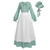 LTAKK Prairie Dress Women Colonial Pioneer Costume, Green, Medium