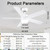 POCHFAN 42 inch White Ceiling Fans with Lights and Remote, LED Dimmable 3 CCT Temperatures 6-Speed, Noiseless Modern Ceiling Fan for Bedroom, Living Room, Dining Room, ETL Listed