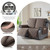 TAOCOCO 100% Waterproof Recliner Loveseat Cover Non Slip Couch Cover for 2 Seat Reclining Sofa, Split Reclining Loveseat Covers 2-Piece with Straps for Kids Pets(2 Seater, Taupe)