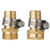 2 Pack 5/8 Inch Brass Thread Garden Hose Connector Hose Mender End Repair Kit, Male and Female Garden Hose Fittings with Clamps