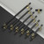 ROMATEE 10 Pack 10 Inch(254mm) Cabinet Pull Black and Gold Kitchen Cabinets Handles Matte Black Drawer pulls for Cupboard Square Black Handles for Cabinets