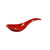 Xmomx 6 pcs Red Soup Spoon Round-Bottom Asia Porcelain Ceramic Rice Spoons Chinese Won Ton Spoons for Home Kitchen Restaurant