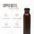 AVA DESIGNZ Hammered Copper Bottle Yoga Ayurvedic Water Bottle, Leak-Proof Copper Vessel Cleaning Brush and Canvas Bag, Joint-Free 100% Pure Copper Water Bottle for Drinking, Thermos, 32 Oz Blac